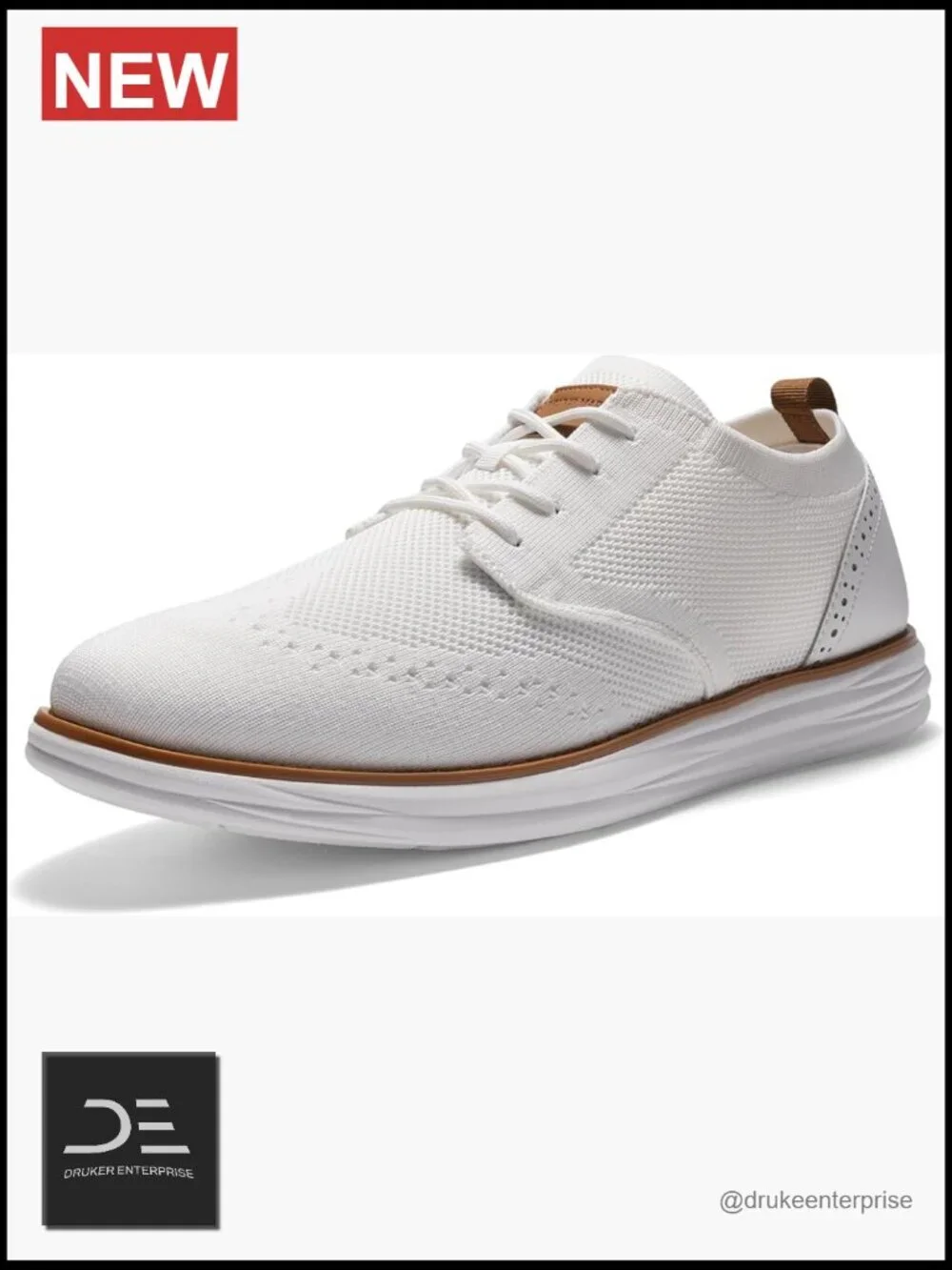 Men's Knit Mesh Oxfords Sneakers Casual Dress Lace-Up Lightweight Walking Shoes